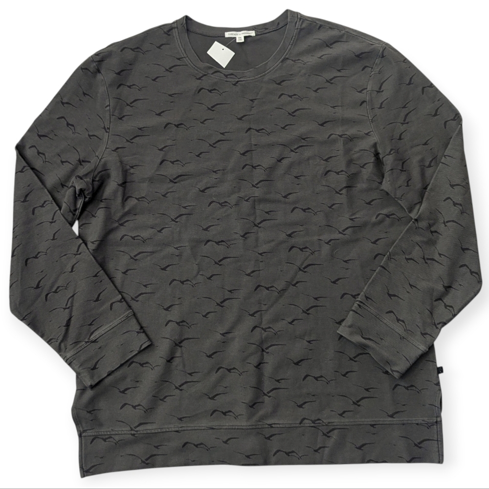 NWT Thread 4 Thought Dark Gray Feather Pullover Sweatshirt Organic Cotton XXL